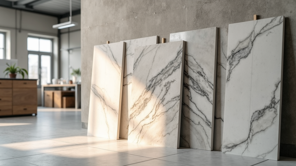 Aesthetic ceramic slab designs in industrial laboratory