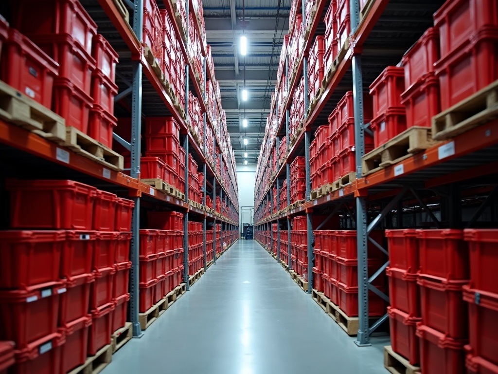 Industrial mini-shuttle warehouse with dual temperature zone
